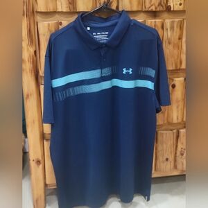 Under Armour Men's Navy & Light Blue Polo Performance Shirt